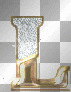 Gold sparkly letter L