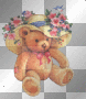 Cute Glitter Teddy Bear w/Floral Hat **d/n/b/** Cute Glitter Teddy Bear w/Floral Hat **d/n/b/**
