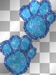 Pattes de chien bleues