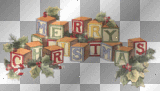 Merry Christmas Blocks glitter holly