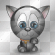 petit chat qui se lave