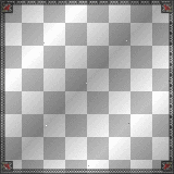 black and white frame with red corners