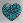 Blue Green love glitter heart
