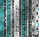 Aqua-Blue And Black Stripes