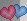 Blue and pink hearts