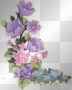 corner flower transparent blue glitter