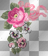 corner flower transparent pink glitter