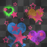 flashing stars and hearts