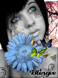 blue flower girl