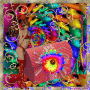 red fairy in rainbow swirl