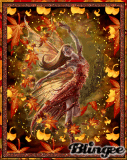 Autumn fairy dancing with the autumn leaf