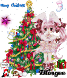 Merry Christmas! Pink anime girl! Merry Christmas! Pink anime girl!