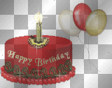 Red Gold Birthday Cake Balloons