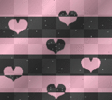 anime black pink hearts background