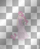 pale pink fairy with squirrel
