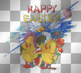 Happy Easter chicks word, cute