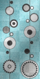 black and white and blue circles