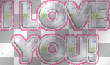 "I Love You" glitter hearts cad888