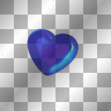 anime blue transparent heart deco