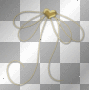 a yellow string ribbon with a heart