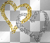 gold and silver heart