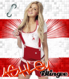 Ashley in white and red