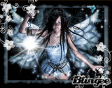 blue and black fairy with butterflies #2