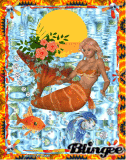 orange mermaid