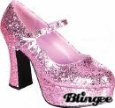 Pink Glitter High Heel Shoe