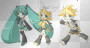 Hatsune,Rin&Ren Chibi