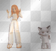 girl and cat