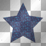 3D Blue~Black ~Glitter Star