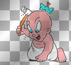 baby boy with hammer
