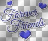 Forever friends word heart blue