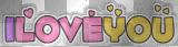 "I love You" glitter heart cad888