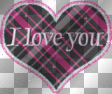 "I love You" glitter heart cad888