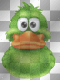 anime glitter green duck