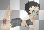 Betty Boop in black glitter dress