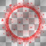 Deco Heart-Circle-Frame/Heart-Mesh Red