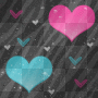 pink and blue hearts