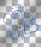Deco Swirly Hearts~Blue Deco Swirly Hearts~Blue