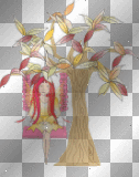 animated girl tree fall autumn