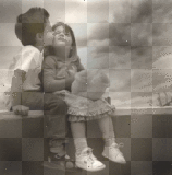 babies kissing eachother