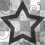Star With Star Mesh & Swirls~Black