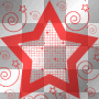 Star With Star Mesh & Swirls~Red