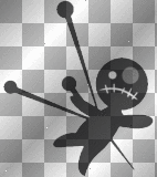 Speared B&W Voodoo Doll