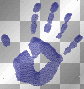 blue hand print