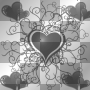 Heart-Vine with Double-Hearts-Corners~BG~Black Heart-Vine with Double-Hearts-Corners~BG~Black
