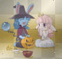 Anime witch and girl
