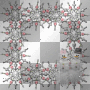 snowflakes frame snowman winter